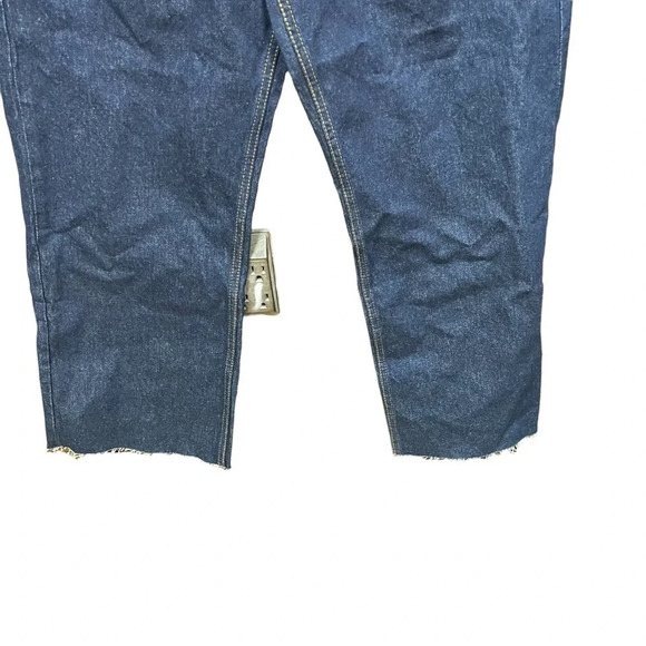 Zara Cropped ZW Premium Straight Leg Dark Wash Jeans Blue Size US 12 - Picture 5 of 12